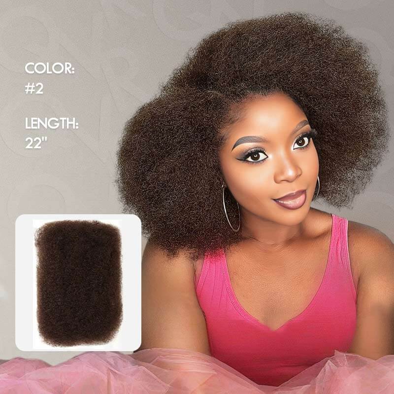 Dark Brown Afro kinky Bulk Hair Extensions For Braiding Dreadlock Human Hair