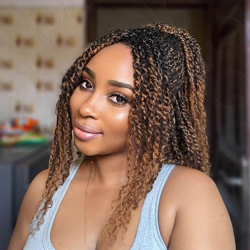 #27/30 Afro Kinky Bulk Mixed Color Human Hair for Braiding DreadLock