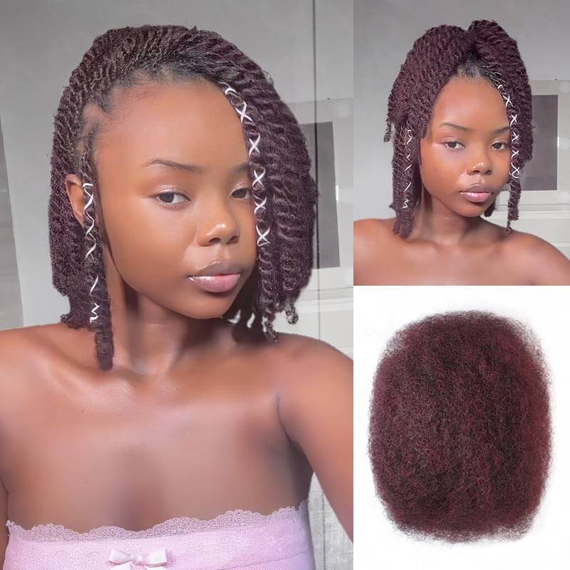 1B/99J Color Afro Kinky Bulk Human Hair For Braiding Dreadlock Hair