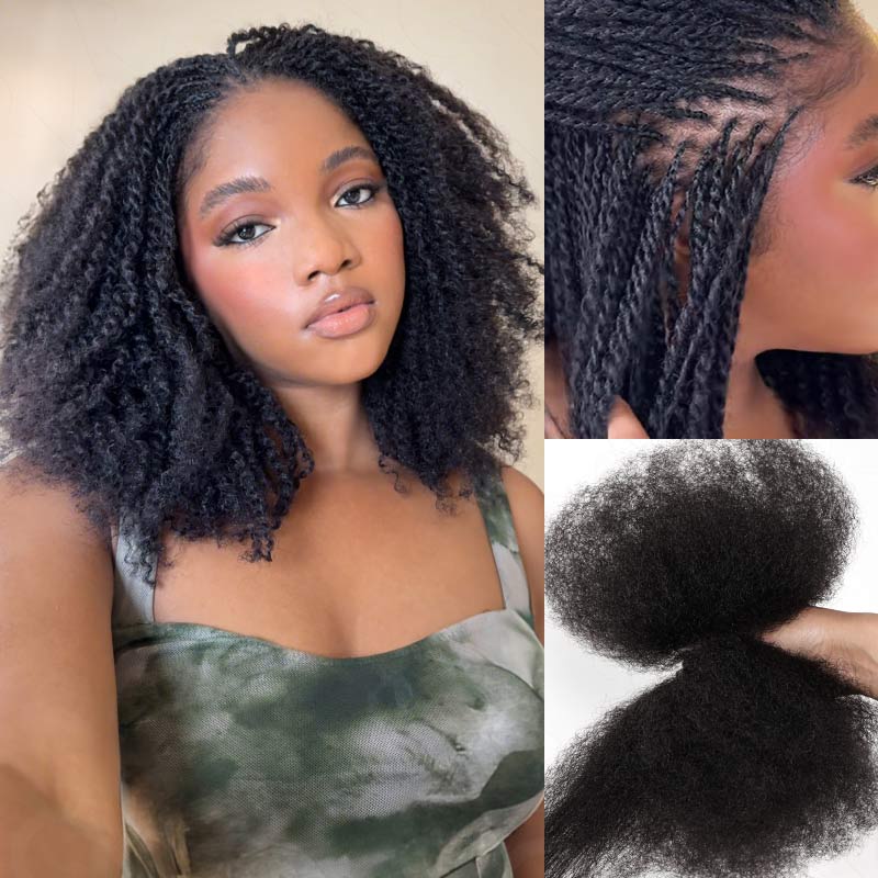 Brazilian Remy Hair Afro kinky Bulk Human Hair For Braiding Dreadlock Hair