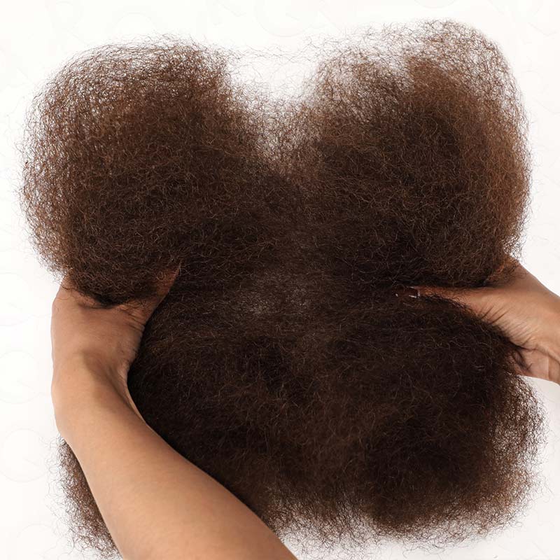 Dark Brown Afro kinky Bulk Hair Extensions For Braiding Dreadlock Human Hair