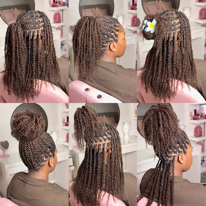 Dark Brown Afro kinky Bulk Hair Extensions For Braiding Dreadlock Human Hair