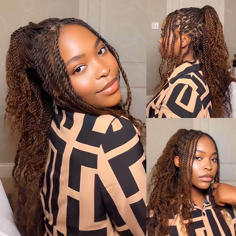 Mixed Color #4/30 Afro Kinky Bulk Highlights #27/30 Human Hair