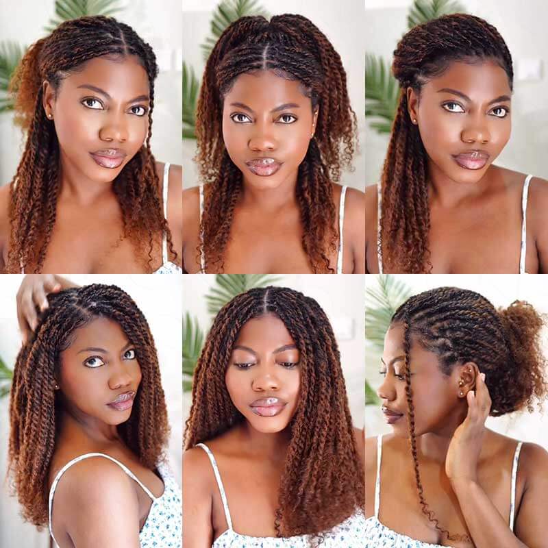 Mixed Color #4/30 Afro Kinky Bulk Highlights #27/30 Human Hair