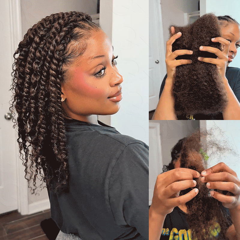 Natural Black Afro kinky Bulk Hair Extensions For Braiding Dreadlock Human Hair