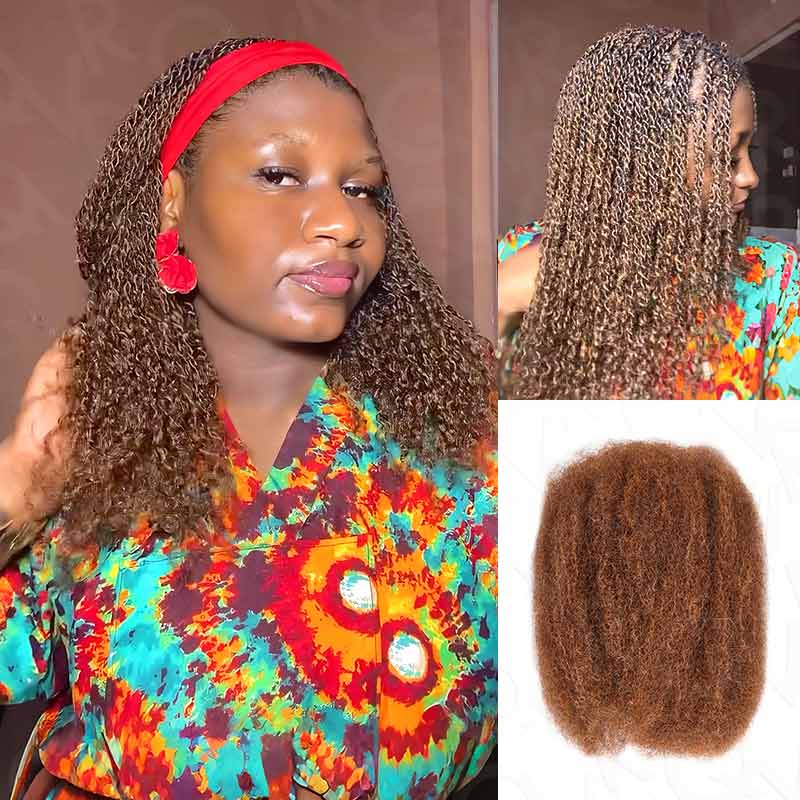 Mixed Color #4/30 Afro Kinky Bulk Highlights #27/30 Human Hair