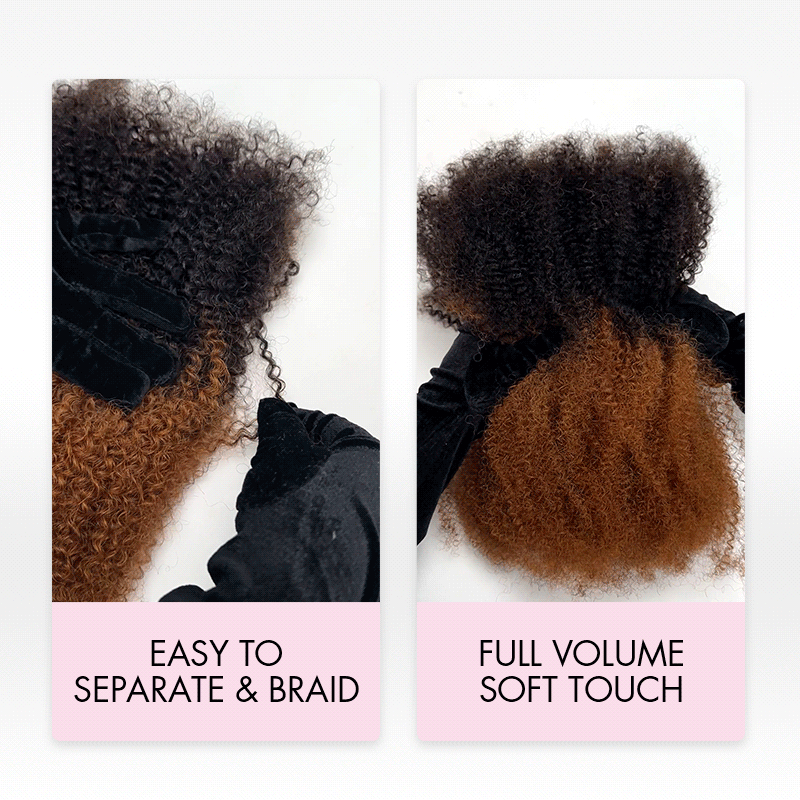 Ombre Brown #T1B/30 Afro kinky Bulk Human Hair for Braiding & Twists