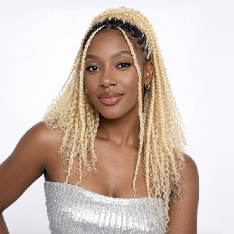 #613 Blonde Color Afro kinky Bulk Human Hair for Braiding & Twists
