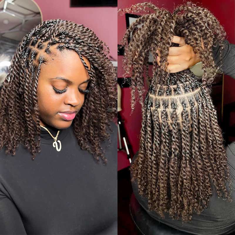 Dark Brown Afro kinky Bulk Hair Extensions For Braiding Dreadlock Human Hair