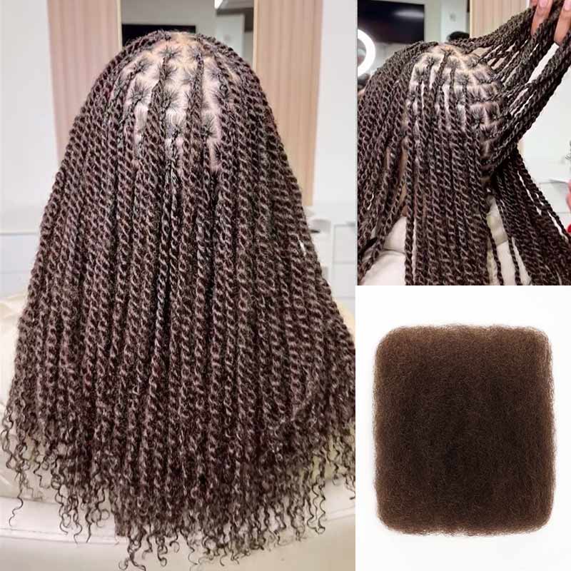 Dark Brown Afro kinky Bulk Hair Extensions For Braiding Dreadlock Human Hair