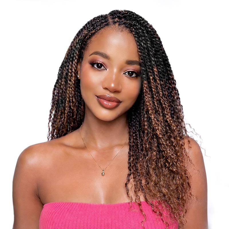 Ombre Brown #T1B/30 Afro kinky Bulk Human Hair for Braiding & Twists
