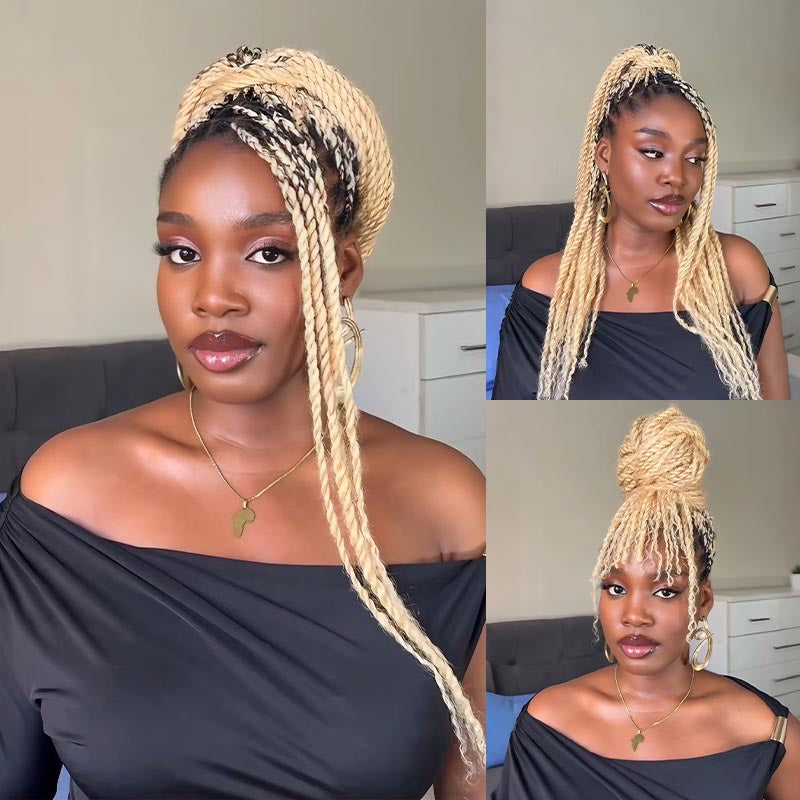#613 Blonde Color Afro kinky Bulk Human Hair for Braiding & Twists