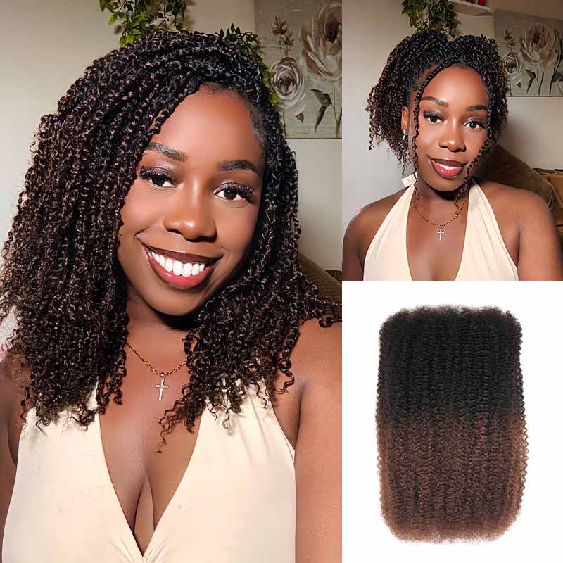 Natural Black Afro kinky Bulk Hair Extensions For Braiding Dreadlock Human Hair