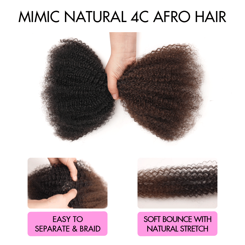 Ombre Brown #T1B/4 Afro kinky Bulk Human Hair for Braiding & Twists