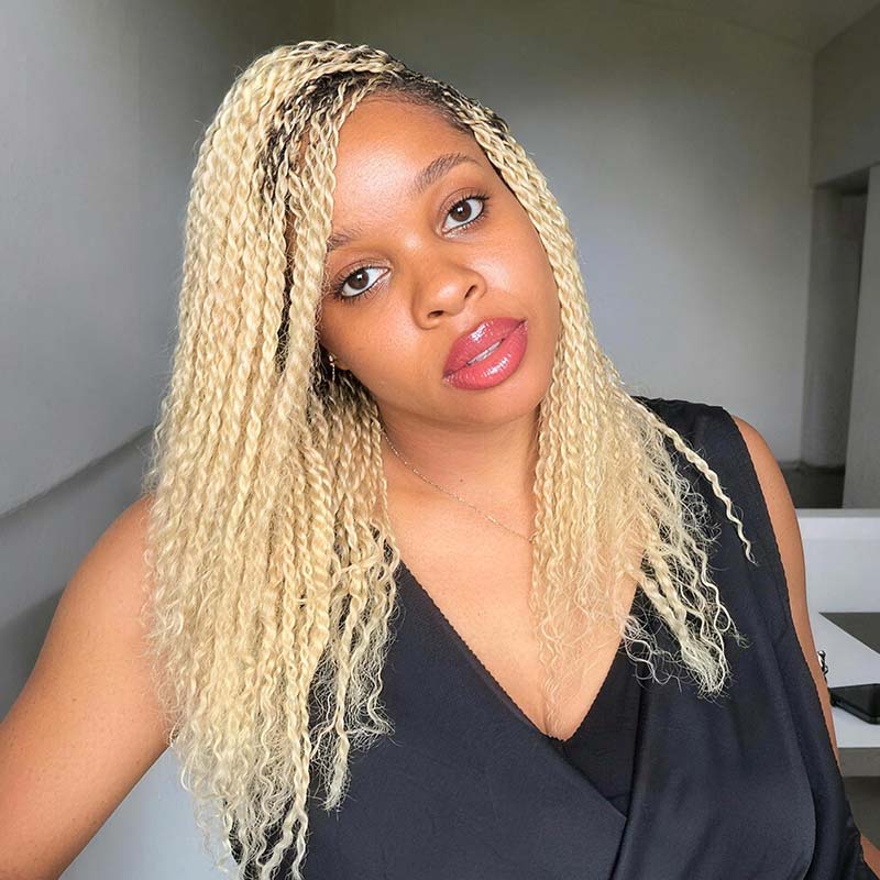 #613 Blonde Color Afro kinky Bulk Human Hair for Braiding & Twists
