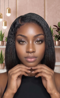 13x4 Hand-Tied Frontal Lace Braided Cornrow Human Hair Wig – Afro Style