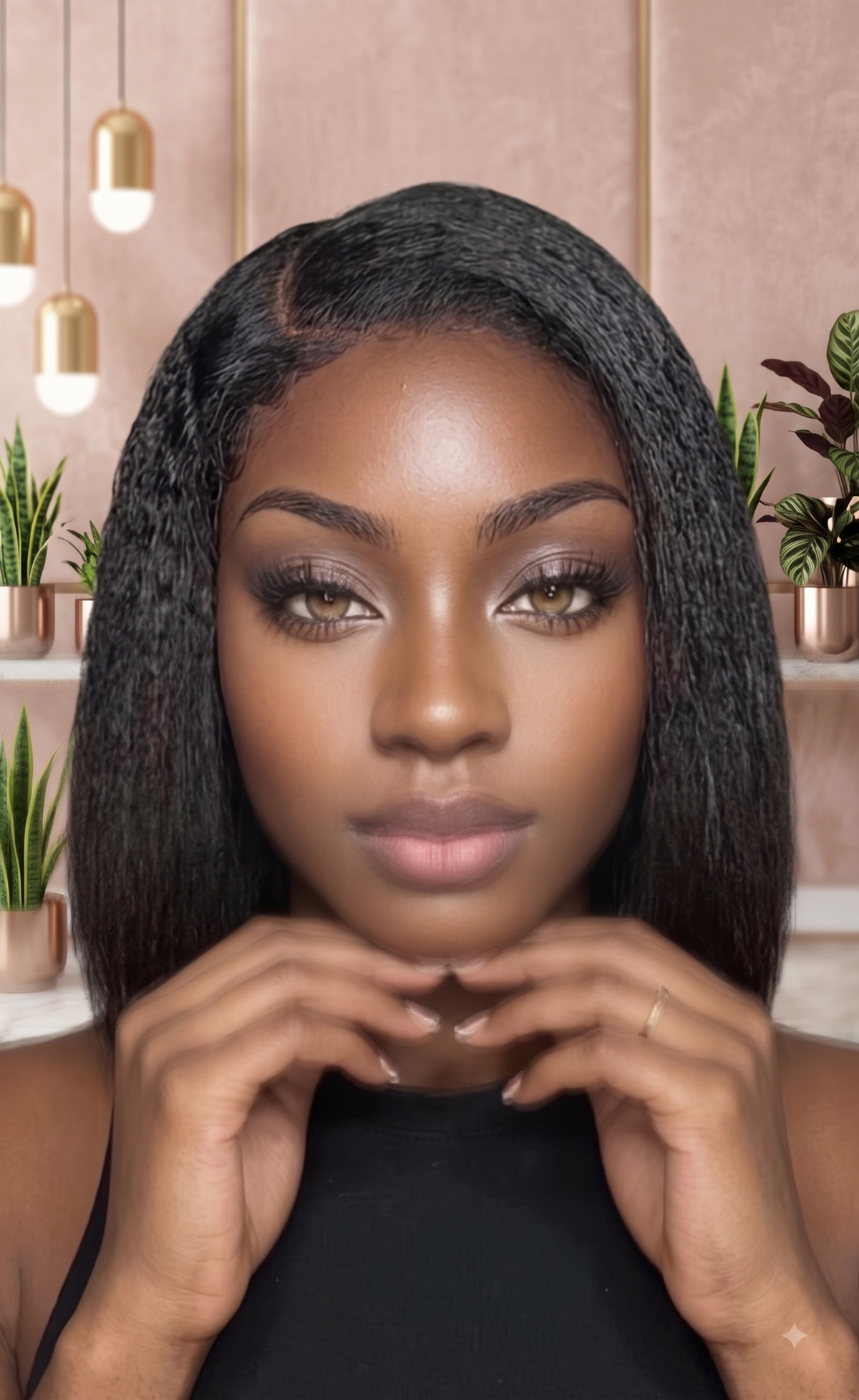 13x4 Hand-Tied Frontal Lace Braided Cornrow Human Hair Wig – Afro Style