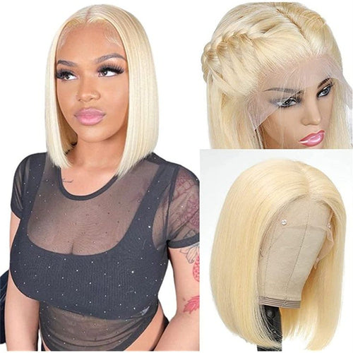 13*4 BOB613 gold lace closure human hair wigs
