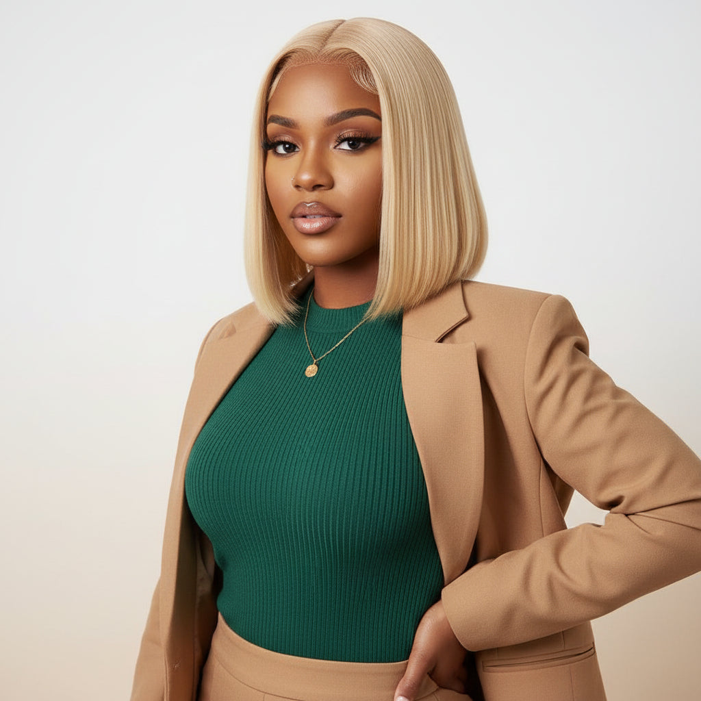 13*4 BOB613 gold lace closure human hair wigs