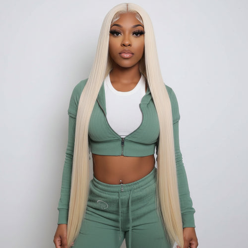 613# Blonde  Human Hair Wigs 13*4 big HD frontal transparent