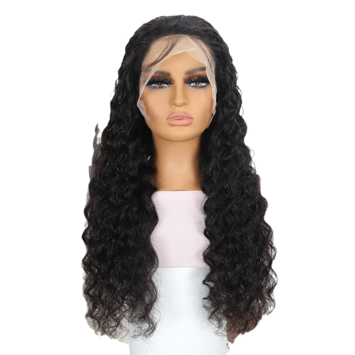 HD transparent lace Loose deep wave human hair wig欧美现货