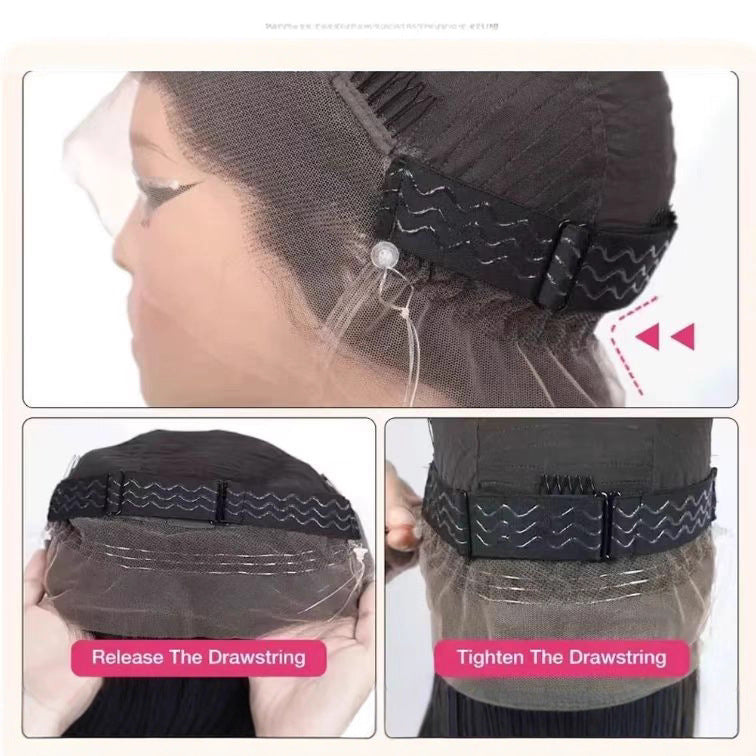 360无胶可调节鱼线真人发头套full  lace human hair wig