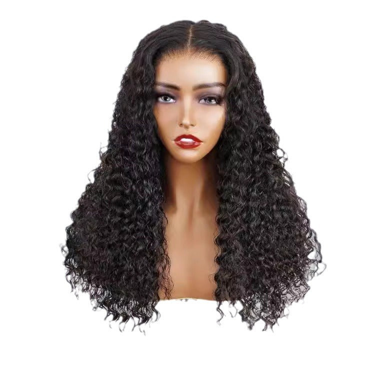 Transparent lace water wave human hair wig欧美真人假发许昌
