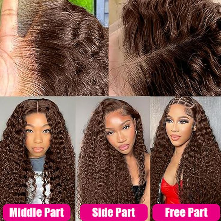 13*4 HD  lace Hot chocolate brown color human hair wig trans