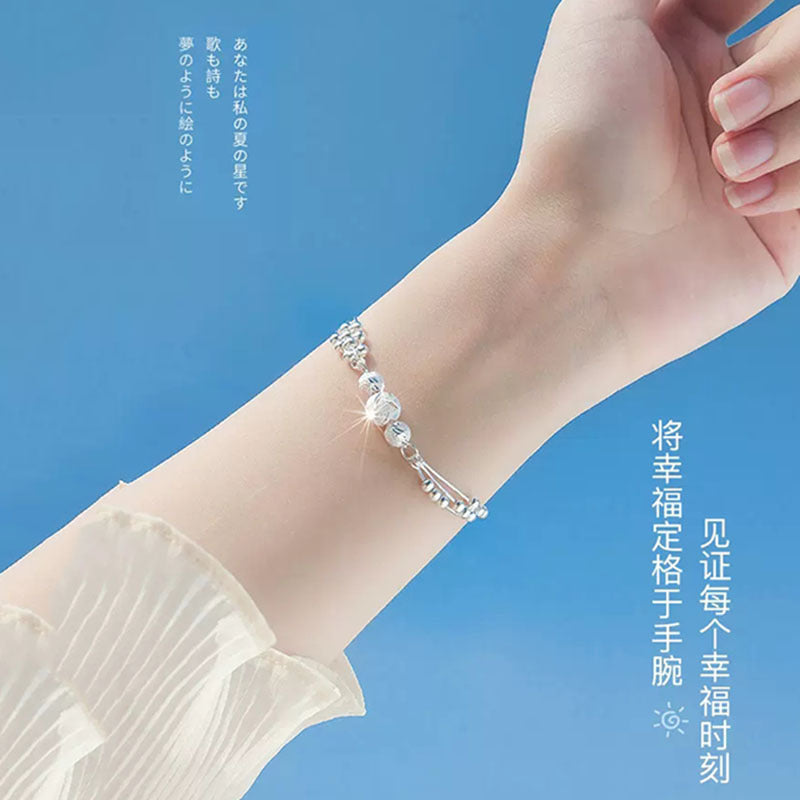 Three Lives Three Worlds Multi-Layer Bracelet for Women S990 Sterling Silver Popular Accessible Luxury Niche Design High-End Hand Jewelry New Trend