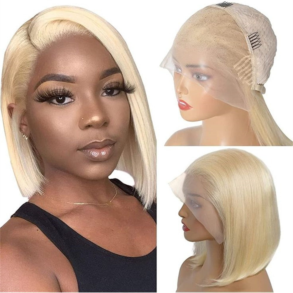 13*4 BOB613 gold lace closure human hair wigs