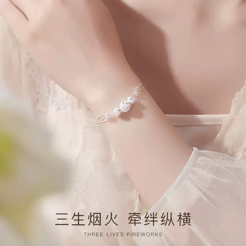 Three Lives Three Worlds Multi-Layer Bracelet for Women S990 Sterling Silver Popular Accessible Luxury Niche Design High-End Hand Jewelry New Trend