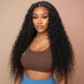 Human hair  lace frontal wig water wave wigs  真人发头套