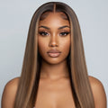 13*4 Hd transperstLace hightlight omber P4/27 Human hair wig