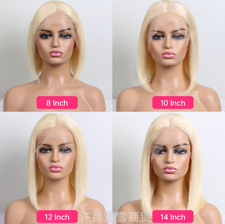 13*4 BOB613 gold lace closure human hair wigs