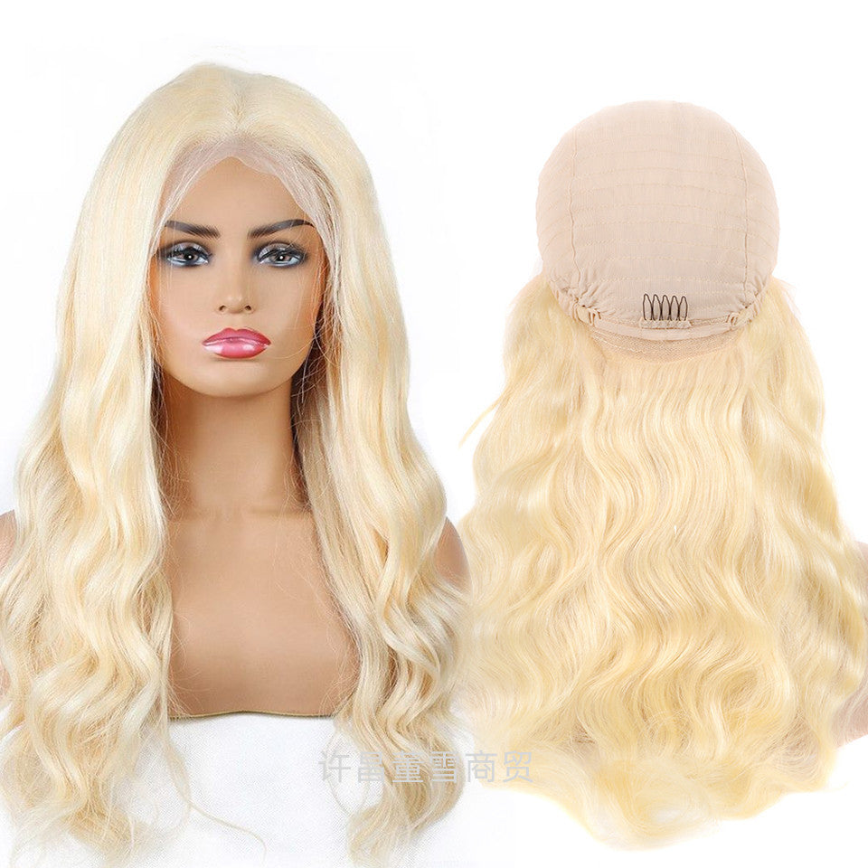 613 gold body wave frontal lace frontal wig