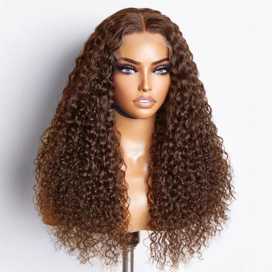 13*4 HD  lace Hot chocolate brown color human hair wig trans