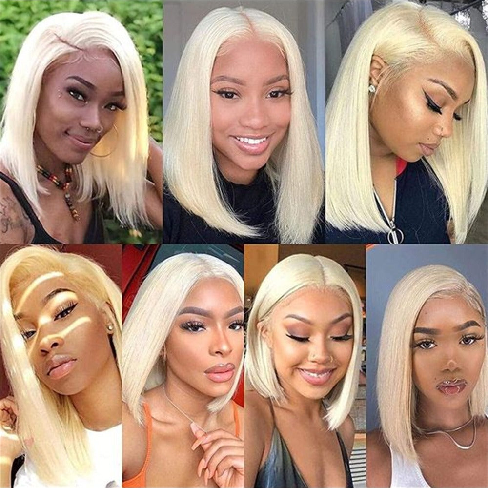 13*4 BOB613 gold lace closure human hair wigs