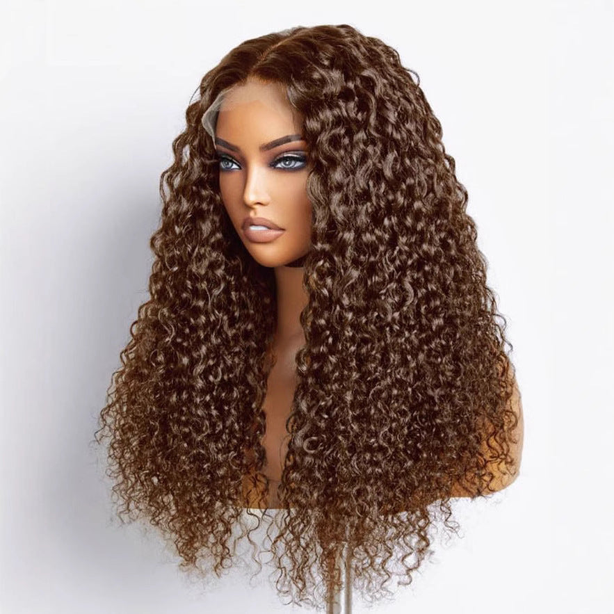 13*4 HD  lace Hot chocolate brown color human hair wig trans