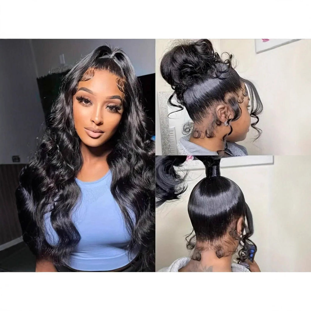360 lace huamn hair wig straight water curly body wave