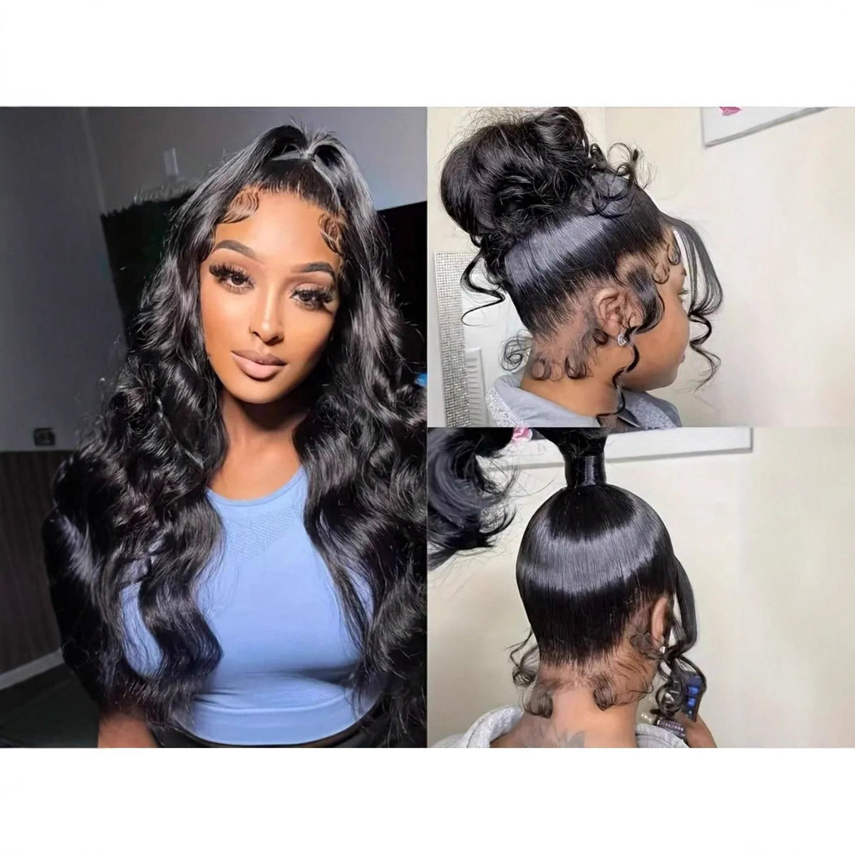 360 lace huamn hair wig straight water curly body wave
