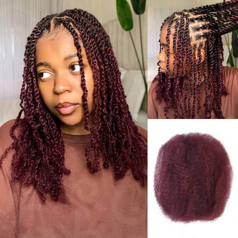 QVR 1 PC Afro kinky Bulk Hair Extensions For Braiding Dreadlock Human Hair
