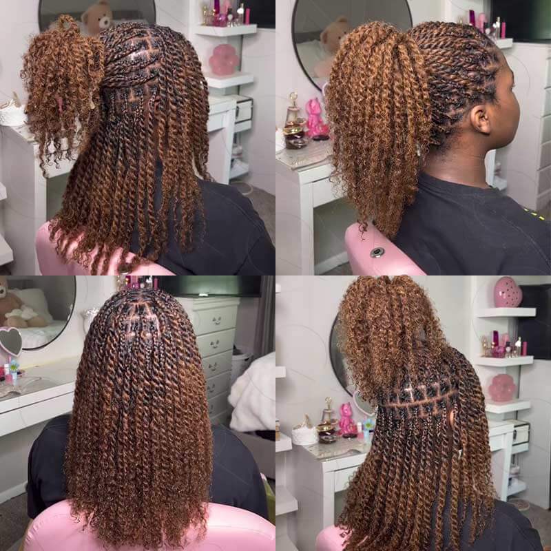 Dark Brown Afro kinky Bulk Hair Extensions For Braiding Dreadlock Human Hair