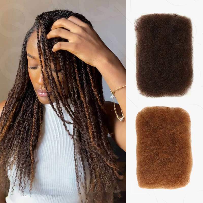 #4+#30 Two Colors Afro Kinky Bulk Human Hair For Braiding DreadLock