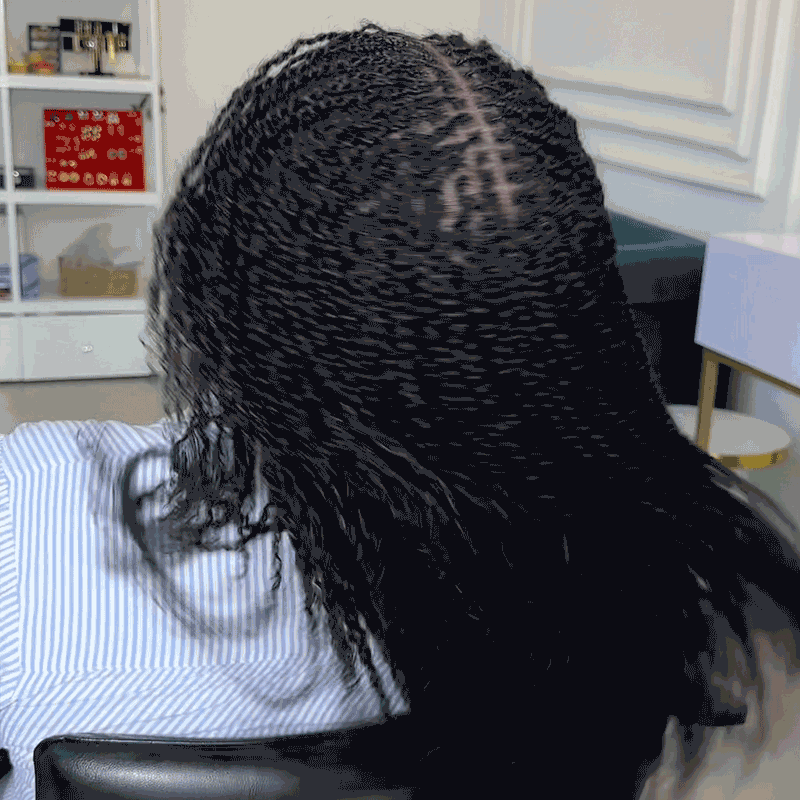 QVR Knotless Braids&Twist Human Hair Extensions Natural Black Braiding Hair Beginner Friendly