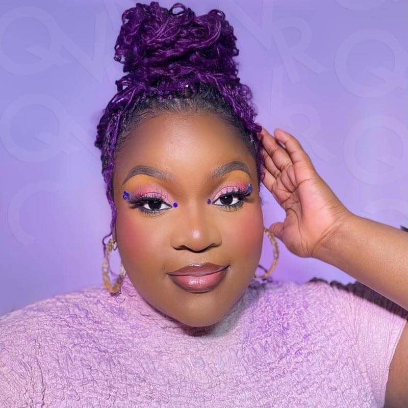QVR New Purple Color Afro Kinky Bulk Human Hair For Braiding DreadLock