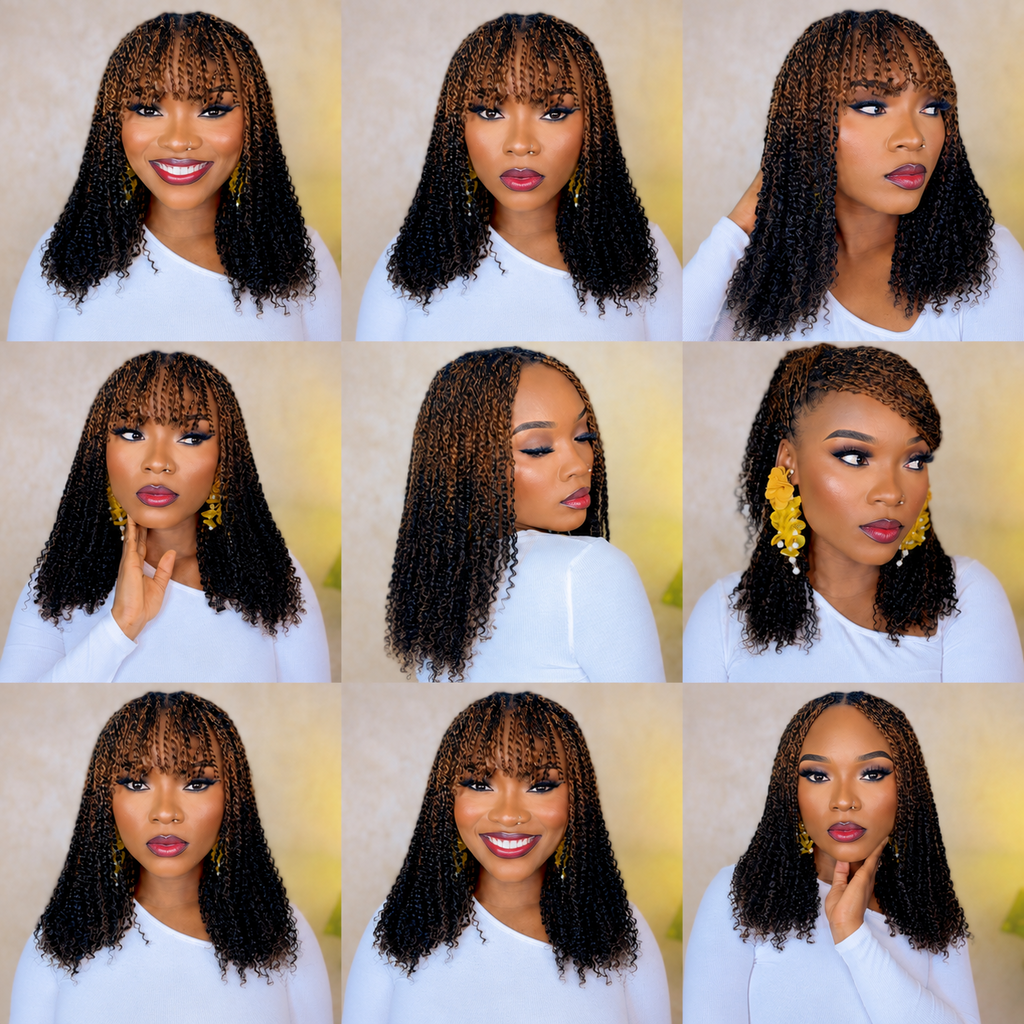 Ombre Brown #T1B/30 Afro kinky Bulk Human Hair for Braiding & Twists