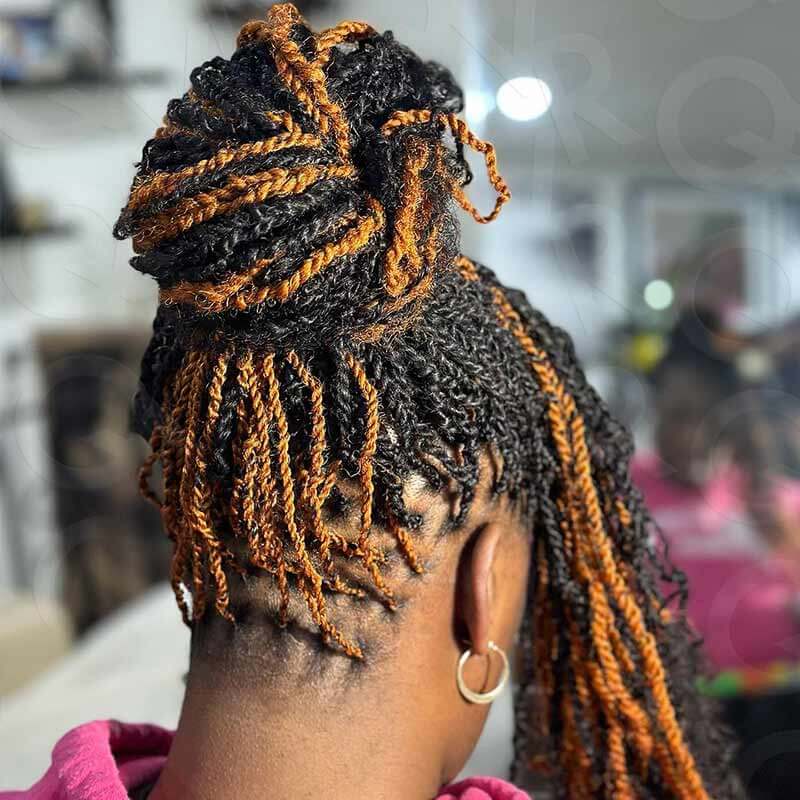 QVR 5 Packs Highlights Color Afro kinky Bulk For Braiding Dreadlock Hair