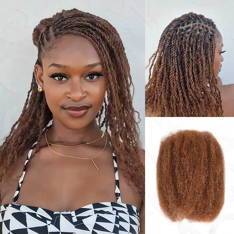 Mixed Color #4/30 Afro Kinky Bulk Highlights #27/30 Human Hair