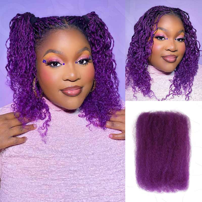 Type 4C Afro Kinky Bulk Braiding Human Hair Extensions For Black Women