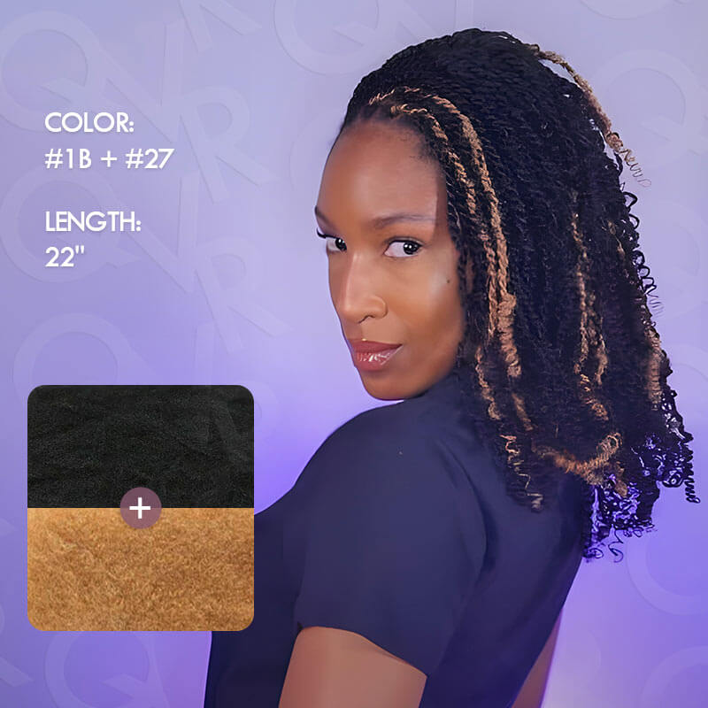 QVR 5 Packs Highlights Color Afro kinky Bulk For Braiding Dreadlock Hair